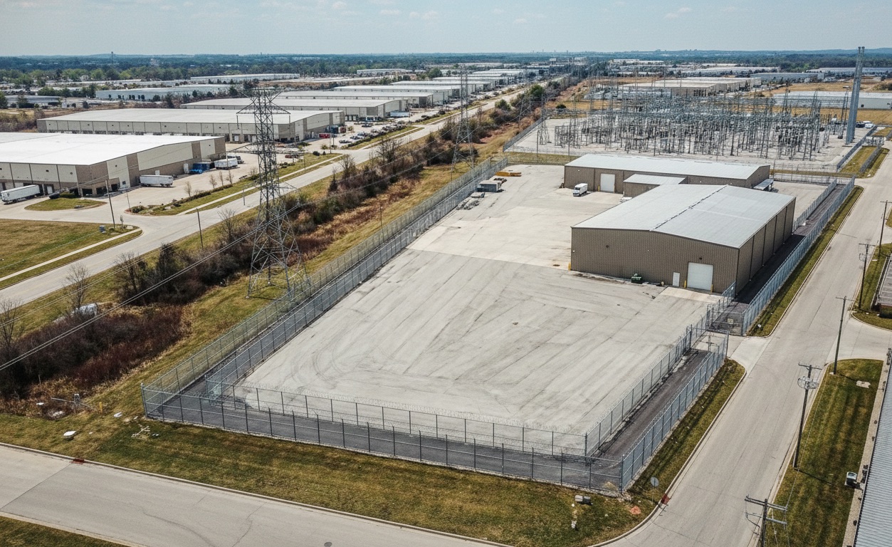 Industrial infrastructure site aerial view